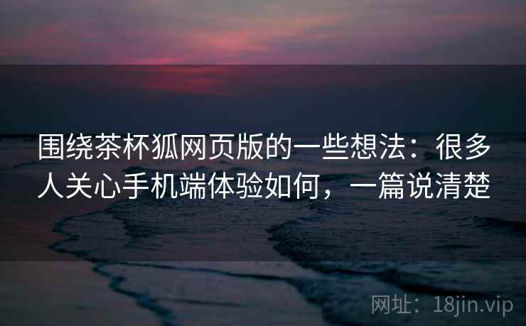 围绕茶杯狐网页版的一些想法：很多人关心手机端体验如何，一篇说清楚